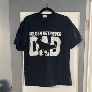 Port and Company Black Golden Retriever Dad Tee